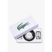 Ceinture Lacoste Coffret ceinture 2 boucles en cuir noir