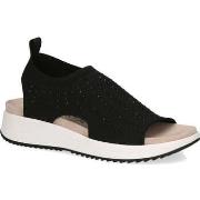 Sandales Caprice black knit casual open sandals