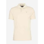 T-shirt Barbour Polo en piqué écossais - blanc antique