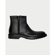 Bottes Exton Bottines zippées pour hommes en cuir de veau souple noir