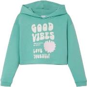 Sweat-shirt enfant Name it NKFJUKA LS CROPPED BOXY SWEAT WH BRU PS