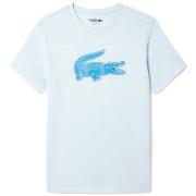 T-shirt Lacoste T-SHIRT SPORT BLEU CLAIR EN JERSEY RESPIRANT IMPRIMÉ