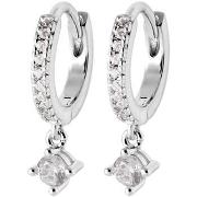 Boucles oreilles Brillaxis Créoles argent rhodié OZ