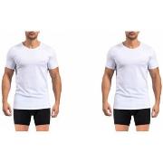 T-shirt Pierre Cardin Lot de 2 t-shirts homme col rond avec broderie s...