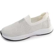 Baskets Isotoner Basket Femme slip-on sport Blanc lurex