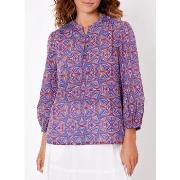 Blouses La Fiancee Du Mekong Blouse voile de coton bio imprimée col tu...