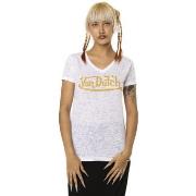 T-shirt Von Dutch T-shirt femme en col v avec print devant Classic