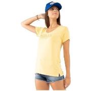 T-shirt Von Dutch Tshirt en col V Logo Strass femme Roon