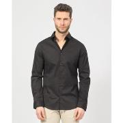 Chemise EAX Chemise noire en coton à manches longues Armani