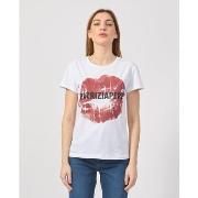 T-shirt Patrizia Pepe T-shirt femme avec imprimé baiser