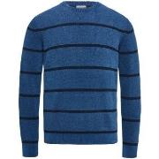 Sweat-shirt Cast Iron Pull Rayé Bleu Foncé