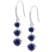 Boucles oreilles Lotus Boucles d'oreilles Silver triple oxydes bleu ro...