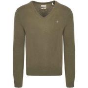 Sweat-shirt Gant Pullover Col-V Wool Blend Vert Army