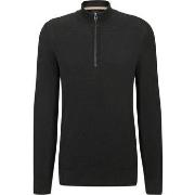 Sweat-shirt BOSS Pull Ebrando-P Demi-Zip Noir