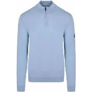 Sweat-shirt Suitable Race Pull Demi-Zip Bleu Clair