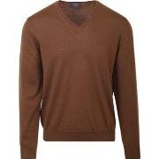 Sweat-shirt Olymp Casual Pull Laine Marron