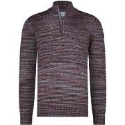 Sweat-shirt State Of Art Pull Half Zip Bordeaux Mélanger