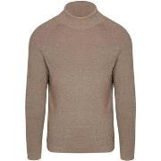 Sweat-shirt Blue Industry Pull Col Roulé Beige Mélanger