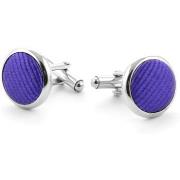 Boutons de manchettes Suitable Boutons de Manchette en Soie Violet Pro...