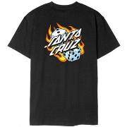 T-shirt Santa Cruz Flaming dice dot chest t-shirt