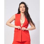 Gilet Gaudi Gilet rouge à revers pour femme