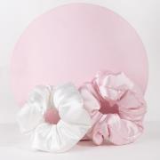 brushworks Large Cloud Scrunchies 2 Pack - Pink and White