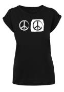 T-shirt 'Peace - Double Peace Black  Extended Shoulder'