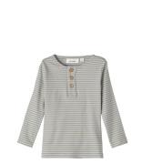 Lil Atelier Tops Geo Long Sleeve Slim Top Sp1 Lil Grijs