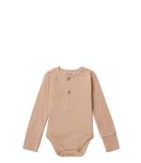 Noppies Babykleding Romper Torrington Long Sleeve Taupe