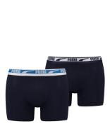 Puma Boxershorts Multi Logo Boxer Men 2-Pack Blauw