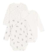 Petit Bateau Babykleding 3 Bodies Naiss Mc Wit