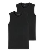 Schiesser Tops 2-Pack Tank Top Zwart