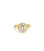 Ring With Colored Stones And Twisted Band 124137Y