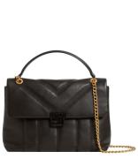 Anileah TB Script Detail Leather Padded Shoulder