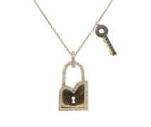 Christian Gouden zirkonia sleutel met slot hanger