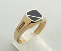 Christian Gouden onyx en zirkonia ring