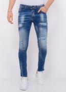 Local Fanatic Blue ripped stretch jeans slim fit