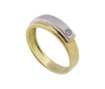 Christian Gouden bicolor ring met briljant