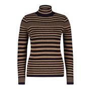 Red Button Top srb4068 roll neck camel/navy