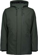 No Excess Jacket mid long fit hooded softshel dark green