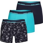 Happy Shorts 3-pack boxershorts heren hawaii print blauw