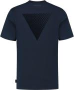 Purewhite T-shirt with front print and back print navy