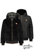 NoBell Meiden reversible winterjas met capuchon jet black