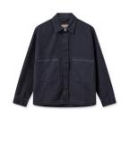 Mos Mosh Mmtia embroidery cotton shirt salute navy