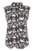 Zizo Garbi slv blouse african black/offwhite