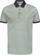 No Excess Polo korte mouw met print allover stretch green