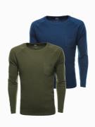 Ombre Heren effen longsleeve mix 2-pack v6 z42 -