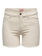 Only Onlblush life mid sk raw shorts no ecru