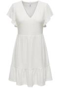 Only Onlsandra ss v-neck dress jrs off-white