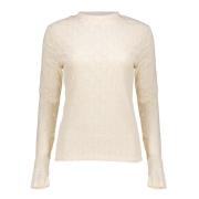 Geisha Top longsleeve rollneck ajour beige